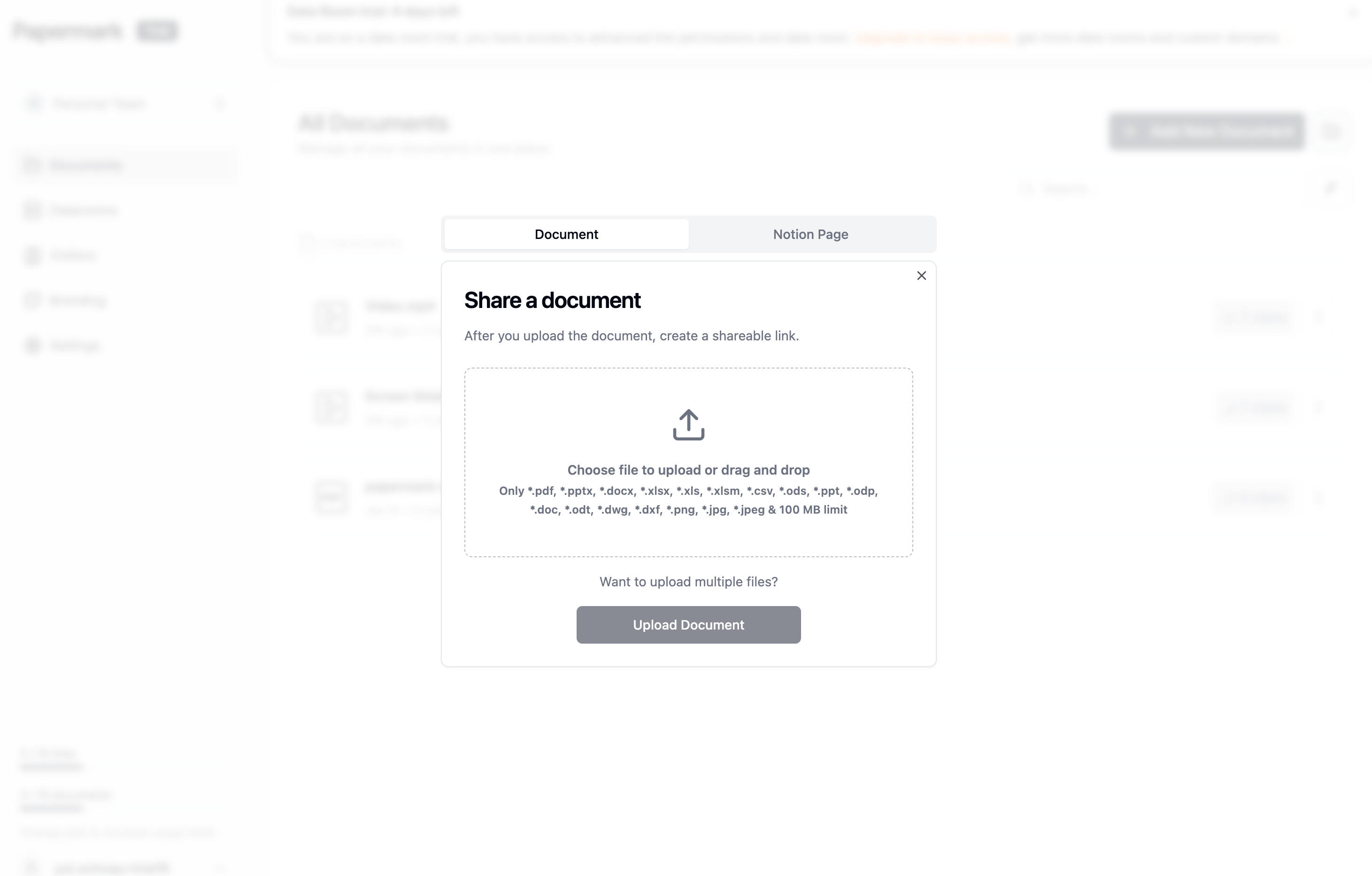 Document version control and data room organization